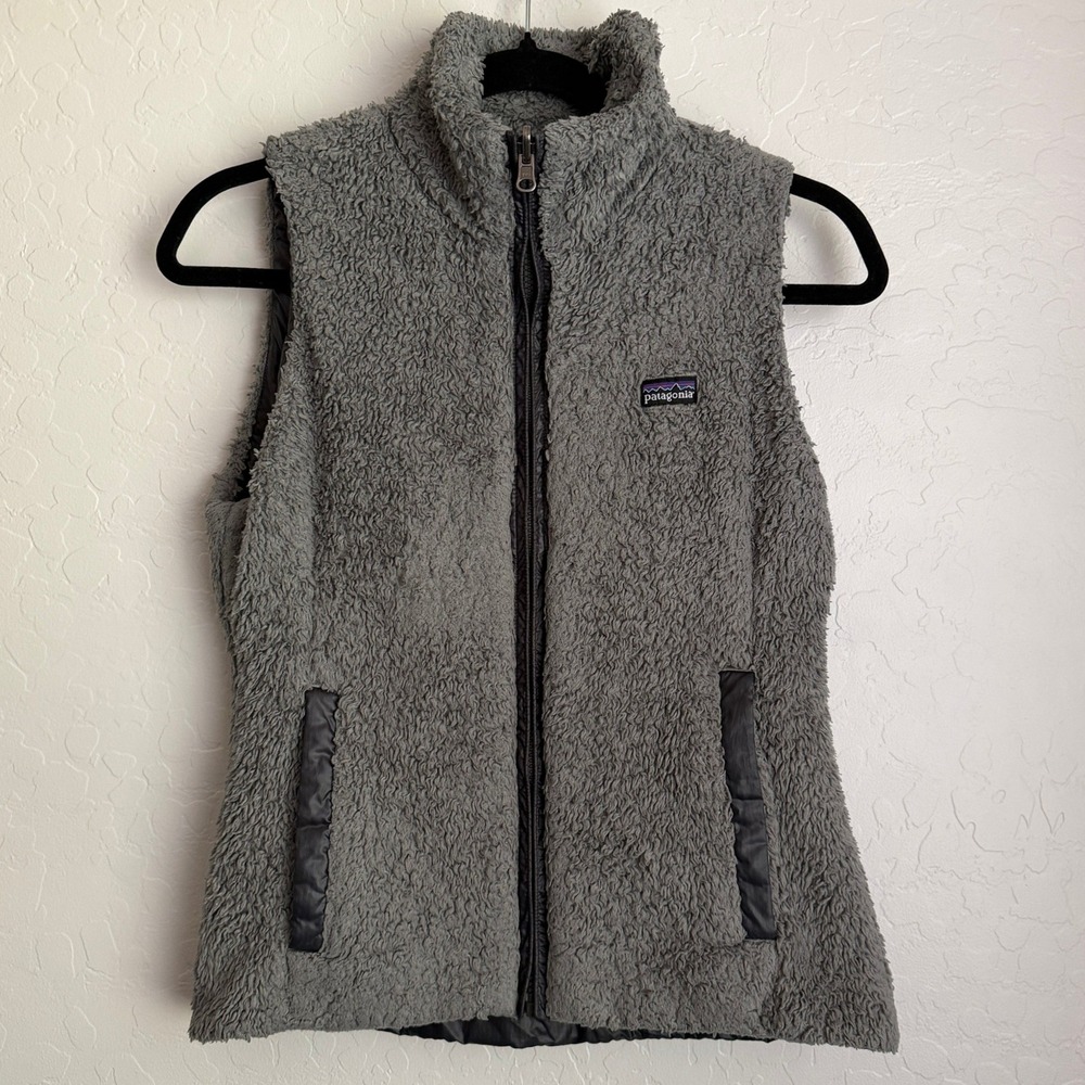 Patagonia Women's Reversible Fleece Nylon Vest Gray XS